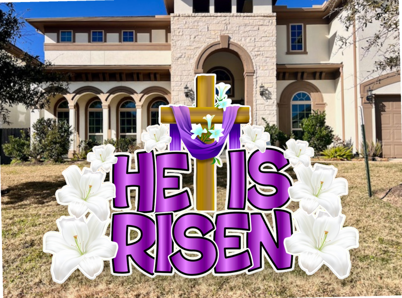 HE IS RISEN EZ Set (Multiple Colors) - Yard Card Signs by JYS International