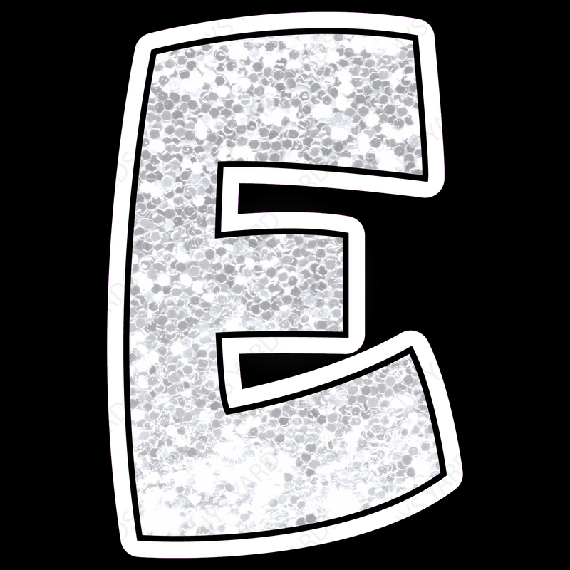 Single Letters: 18” Bouncy Glitter White - Yard Card Signs by JYS International