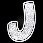 Single Letters: 23” Bouncy Glitter White - Yard Card Signs by JYS International