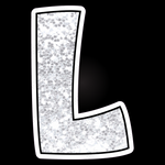 Single Letters: 18” Bouncy Glitter White - Yard Card Signs by JYS International