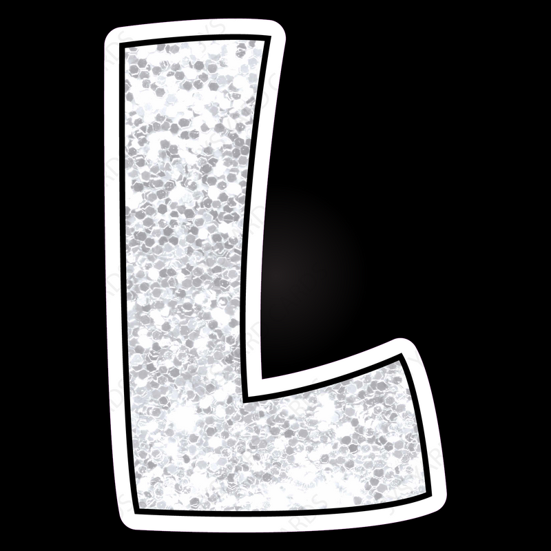 Single Letters: 12” Bouncy Glitter White - Yard Card Signs by JYS International