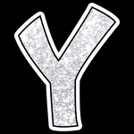 Single Letters: 12” Bouncy Glitter White - Yard Card Signs by JYS International