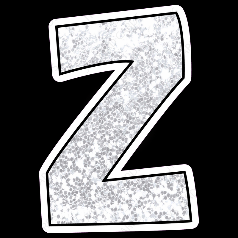 Single Letters: 12” Bouncy Glitter White - Yard Card Signs by JYS International