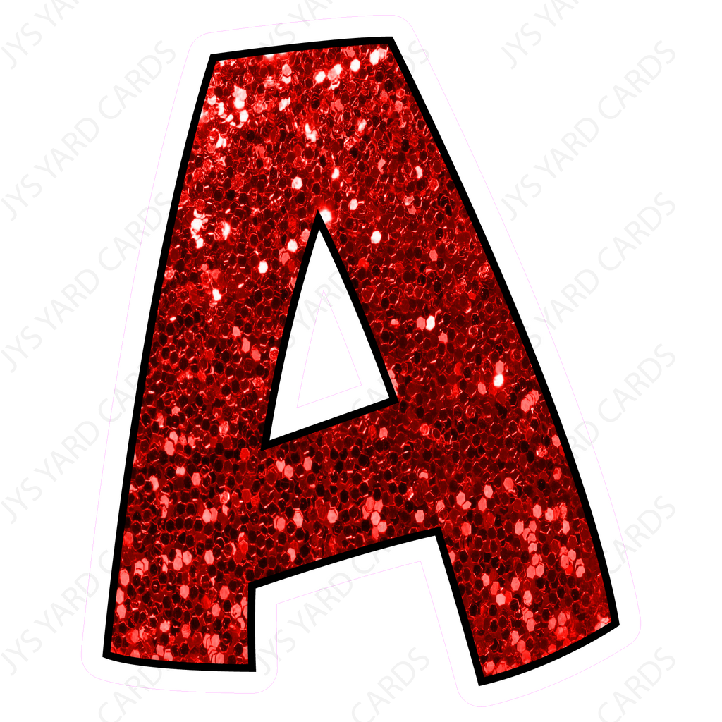 Single Letters: 23” Bouncy Glitter Red - Yard Card Signs by JYS International