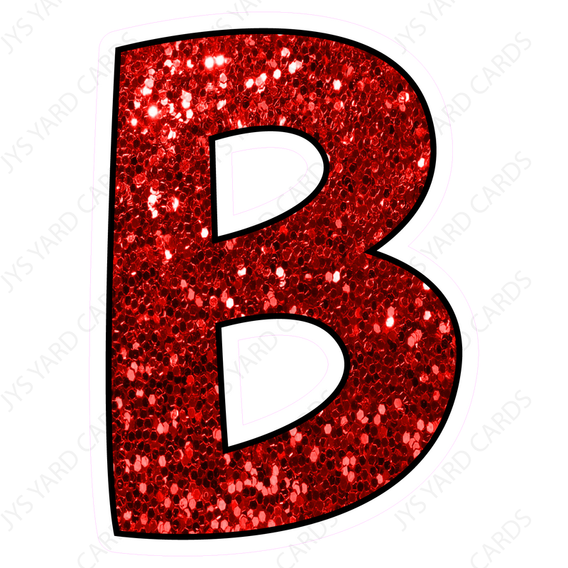 Single Letters: 12” Bouncy Glitter Red - Yard Card Signs by JYS International