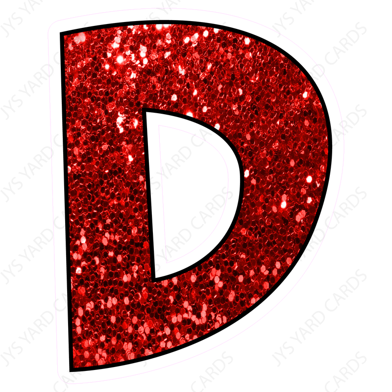 Single Letters: 18” Bouncy Glitter Red - Yard Card Signs by JYS International