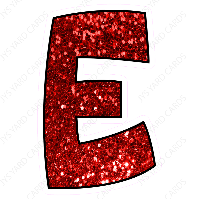 Single Letters: 23” Bouncy Glitter Red - Yard Card Signs by JYS International