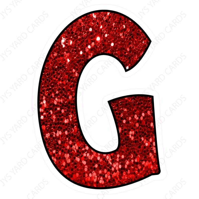 Single Letters: 12” Bouncy Glitter Red - Yard Card Signs by JYS International