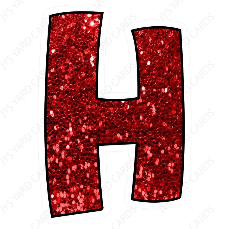 Single Letters: 23” Bouncy Glitter Red - Yard Card Signs by JYS International