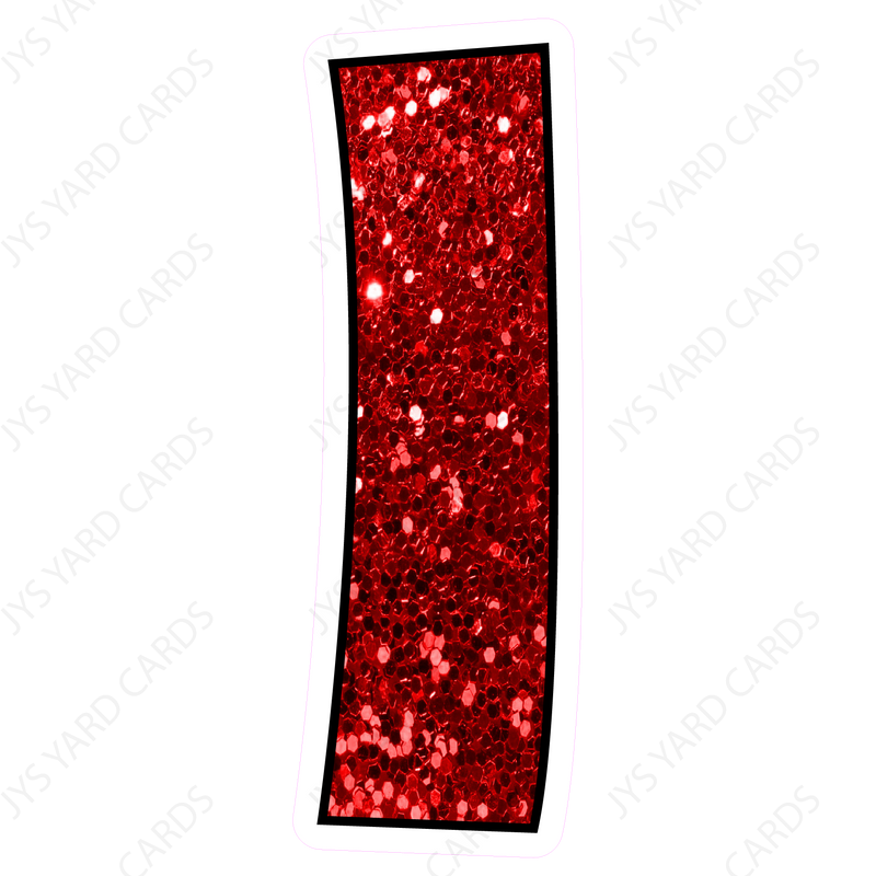 Single Letters: 23” Bouncy Glitter Red - Yard Card Signs by JYS International