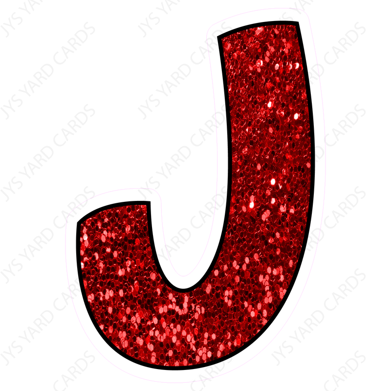 Single Letters: 12” Bouncy Glitter Red - Yard Card Signs by JYS International