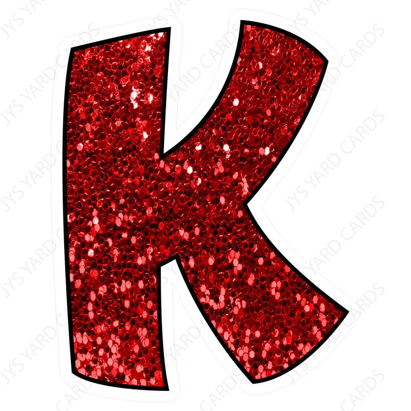 Single Letters: 23” Bouncy Glitter Red - Yard Card Signs by JYS International