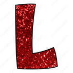 Single Letters: 12” Bouncy Glitter Red - Yard Card Signs by JYS International