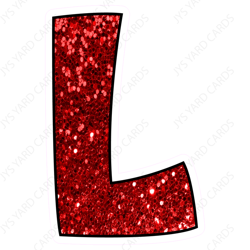 Single Letters: 12” Bouncy Glitter Red - Yard Card Signs by JYS International