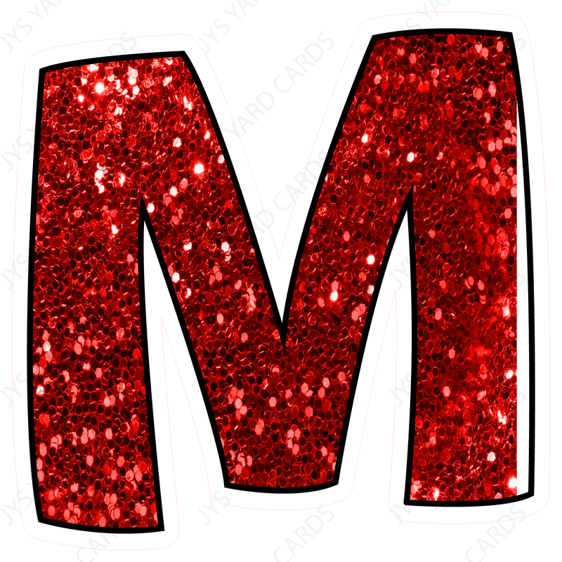 Single Letters: 18” Bouncy Glitter Red - Yard Card Signs by JYS International