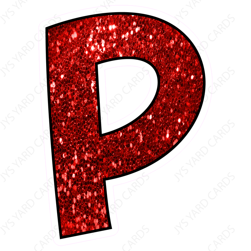 Single Letters: 23” Bouncy Glitter Red - Yard Card Signs by JYS International