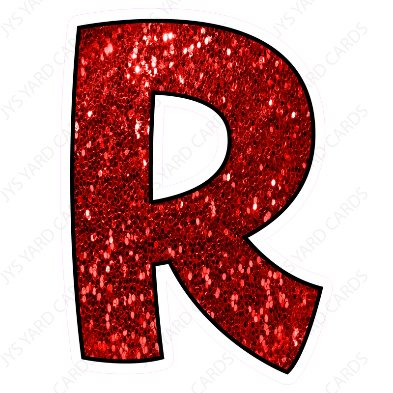 Single Letters: 18” Bouncy Glitter Red - Yard Card Signs by JYS International