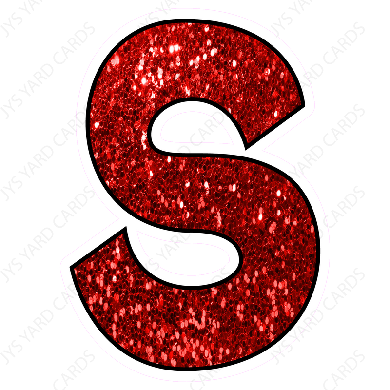 Single Letters: 18” Bouncy Glitter Red - Yard Card Signs by JYS International