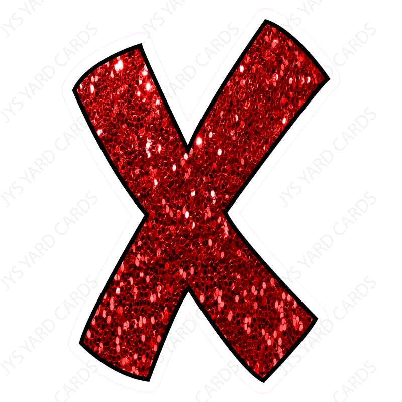 Single Letters: 18” Bouncy Glitter Red - Yard Card Signs by JYS International