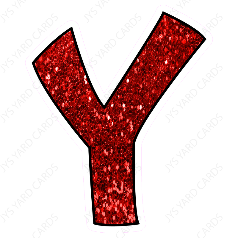 Single Letters: 23” Bouncy Glitter Red - Yard Card Signs by JYS International