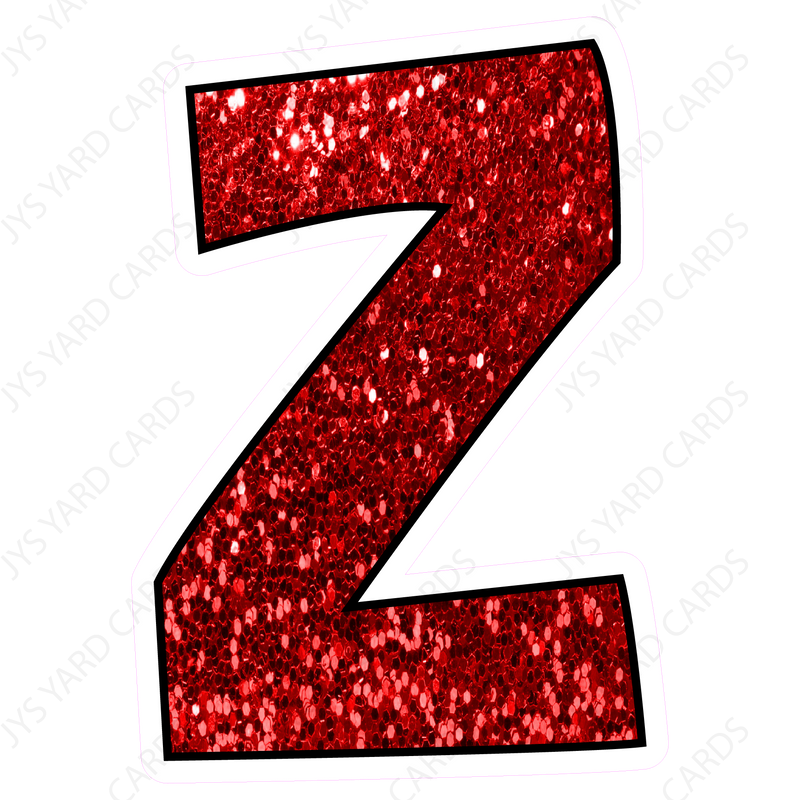 Single Letters: 18” Bouncy Glitter Red - Yard Card Signs by JYS International