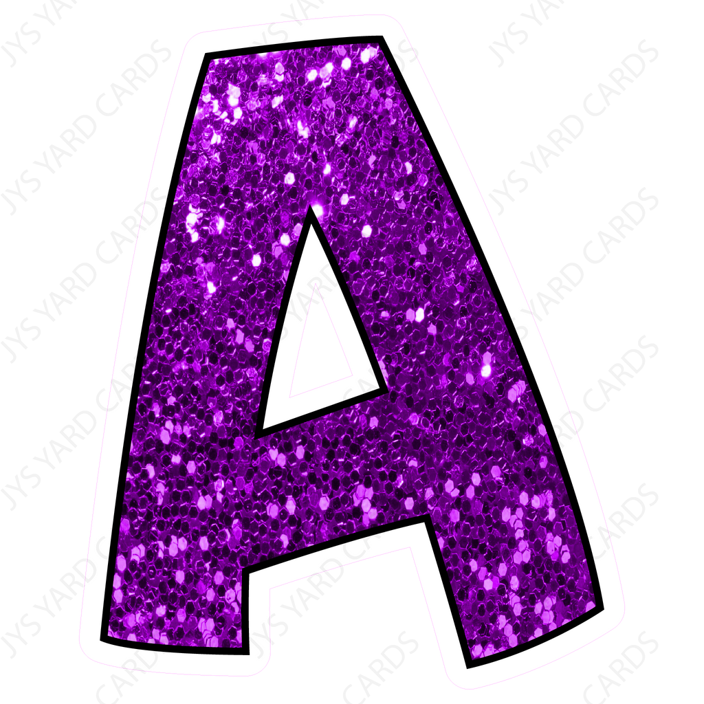 Single Letters: 18” Bouncy Glitter Purple - Yard Card Signs by JYS International