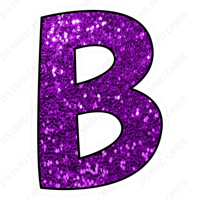 Single Letters: 23” Bouncy Glitter Purple - Yard Card Signs by JYS International