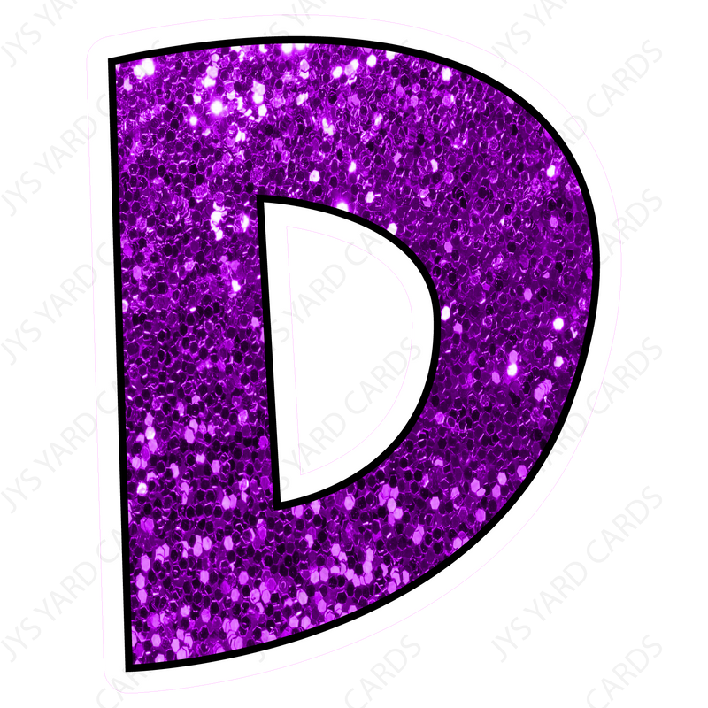 Single Letters: 12” Bouncy Glitter Purple - Yard Card Signs by JYS International