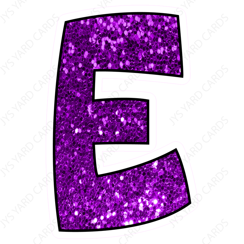 Single Letters: 12” Bouncy Glitter Purple - Yard Card Signs by JYS International