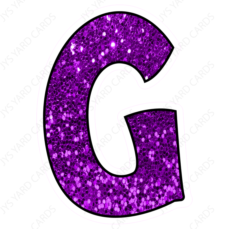 Single Letters: 23” Bouncy Glitter Purple - Yard Card Signs by JYS International