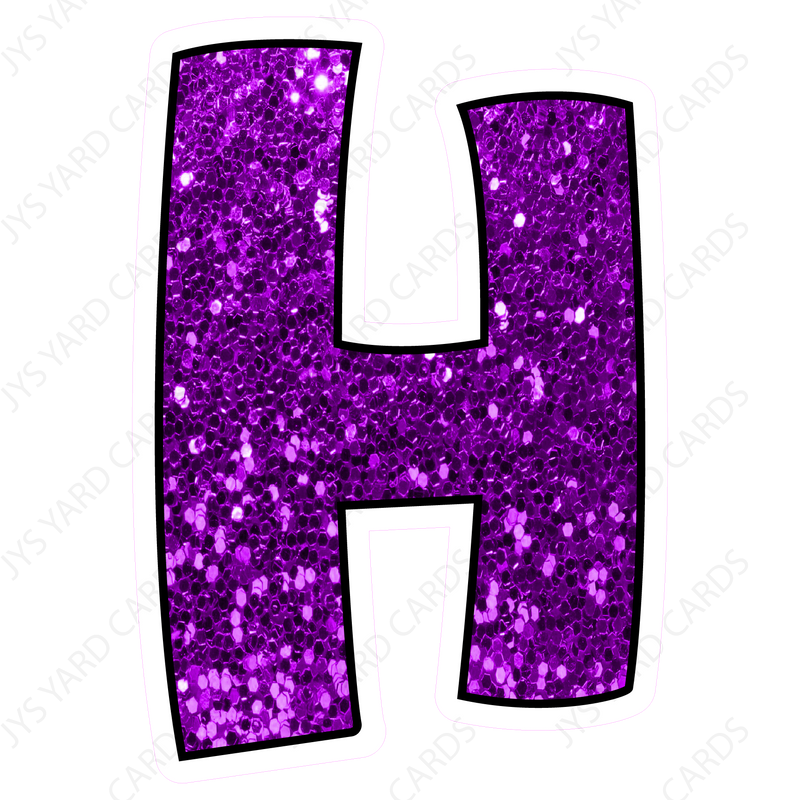 Single Letters: 23” Bouncy Glitter Purple - Yard Card Signs by JYS International