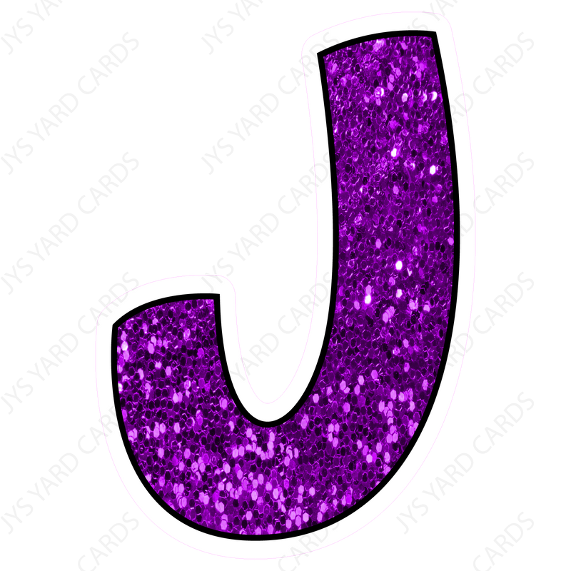 Single Letters: 18” Bouncy Glitter Purple - Yard Card Signs by JYS International