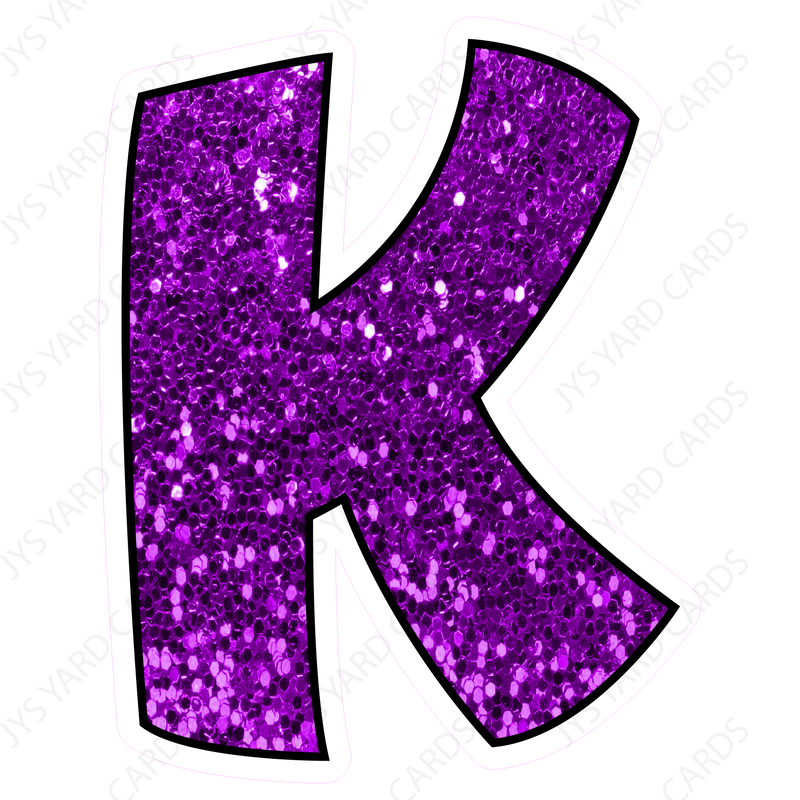 Single Letters: 18” Bouncy Glitter Purple - Yard Card Signs by JYS International