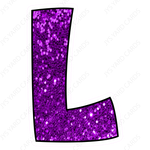 Single Letters: 18” Bouncy Glitter Purple - Yard Card Signs by JYS International