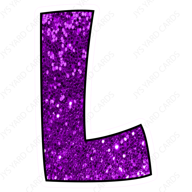 Single Letters: 23” Bouncy Glitter Purple - Yard Card Signs by JYS International