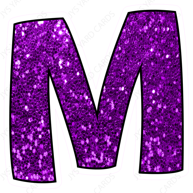 Single Letters: 23” Bouncy Glitter Purple - Yard Card Signs by JYS International