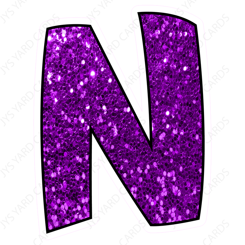 Single Letters: 23” Bouncy Glitter Purple - Yard Card Signs by JYS International