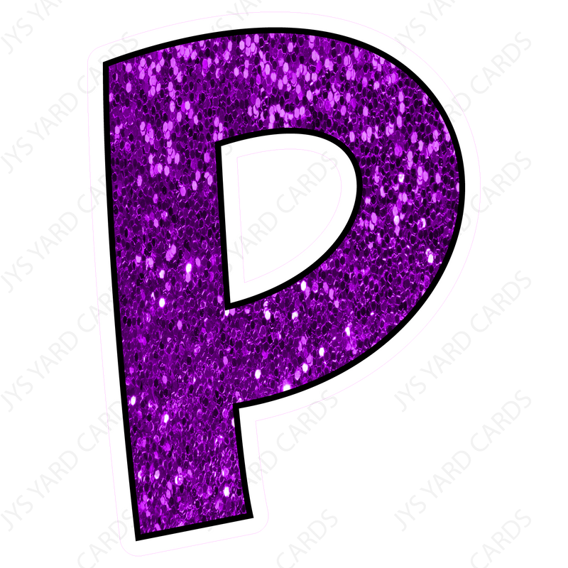 Single Letters: 12” Bouncy Glitter Purple - Yard Card Signs by JYS International