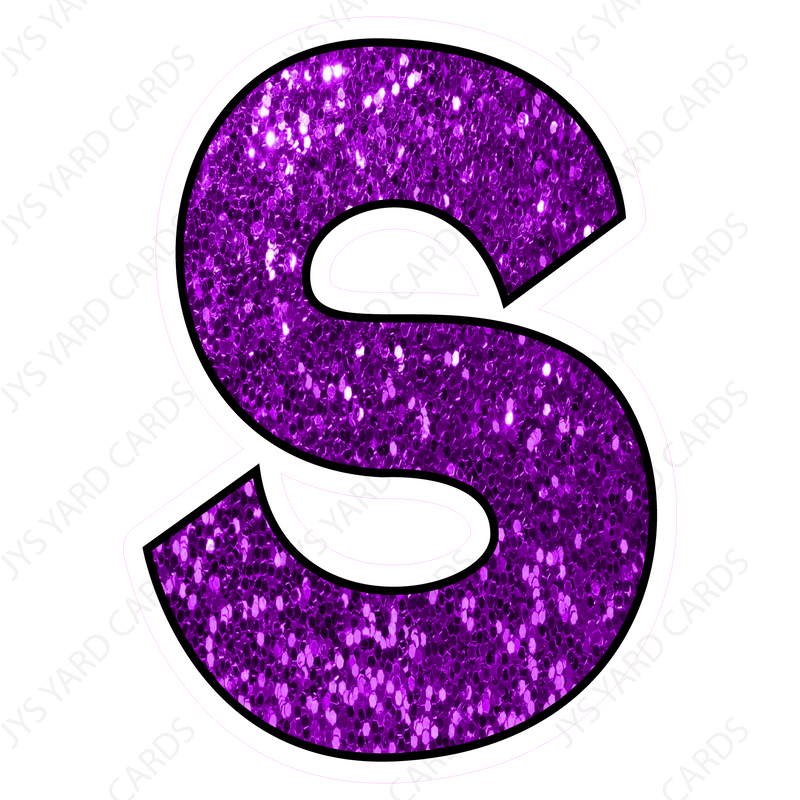 Single Letters: 12” Bouncy Glitter Purple - Yard Card Signs by JYS International