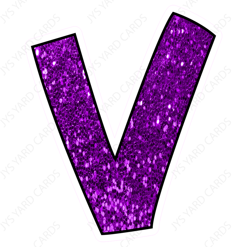 Single Letters: 12” Bouncy Glitter Purple - Yard Card Signs by JYS International