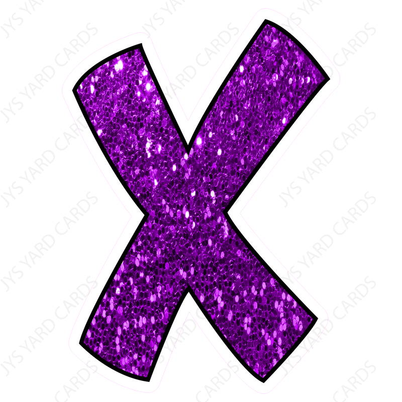 Single Letters: 23” Bouncy Glitter Purple - Yard Card Signs by JYS International