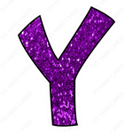 Single Letters: 18” Bouncy Glitter Purple - Yard Card Signs by JYS International