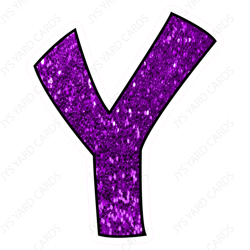 Single Letters: 18” Bouncy Glitter Purple - Yard Card Signs by JYS International