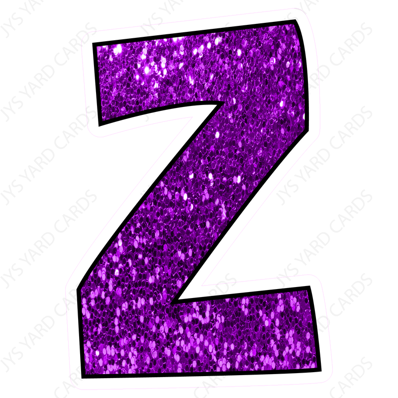 Single Letters: 23” Bouncy Glitter Purple - Yard Card Signs by JYS International