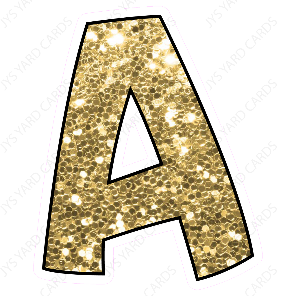 Single Letters: 23” Bouncy Glitter Gold - Yard Card Signs by JYS International