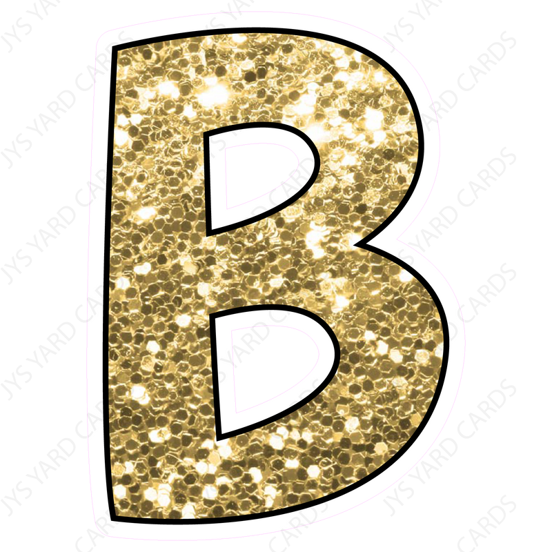 Single Letters: 18” Bouncy Glitter Gold - Yard Card Signs by JYS International