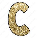 Single Letters: 18” Bouncy Glitter Gold - Yard Card Signs by JYS International