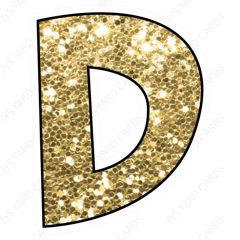 Single Letters: 12” Bouncy Glitter Gold - Yard Card Signs by JYS International