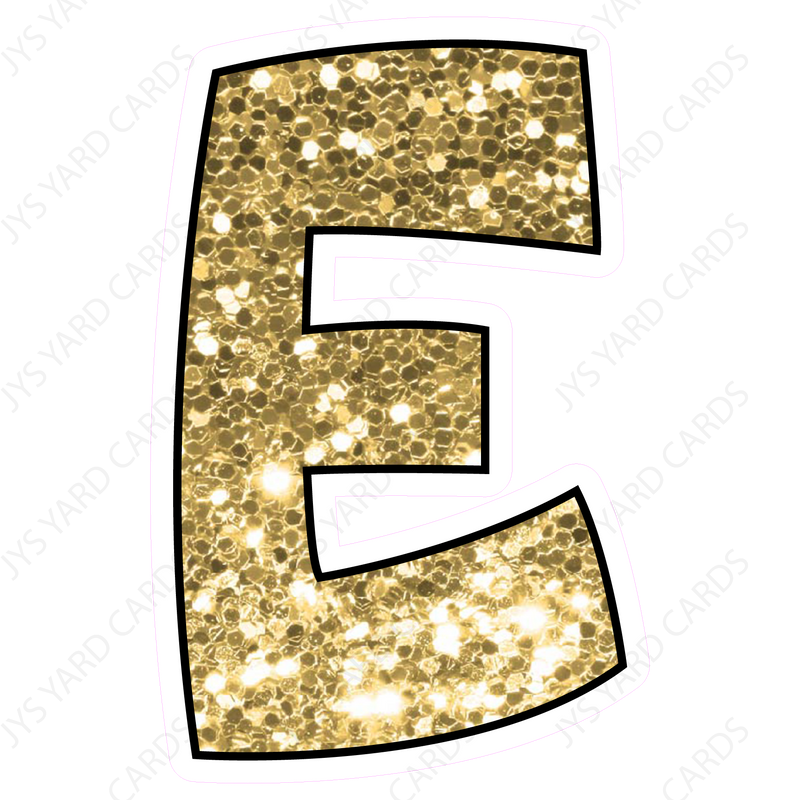 Single Letters: 12” Bouncy Glitter Gold - Yard Card Signs by JYS International