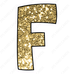 Single Letters: 18” Bouncy Glitter Gold - Yard Card Signs by JYS International